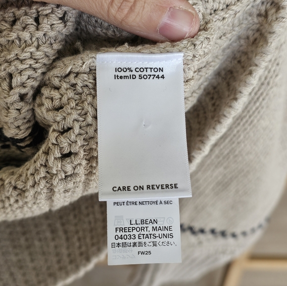 VTG LL Bean Women's Signature Cotton Fisherman Sweater, Labrador Fair Isle - Picture 12 of 13